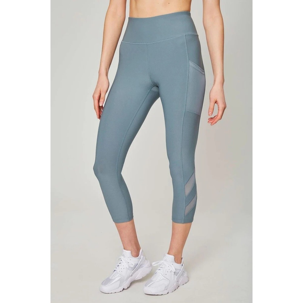 Mondetta High Waist Crop Leggings Size Small Athletic Side Pocket Activewear